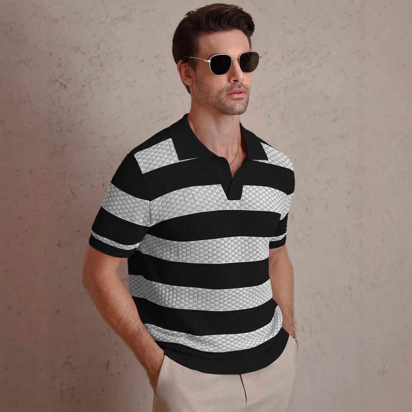 Men's Striped Polo Shirt | Short Sleeve