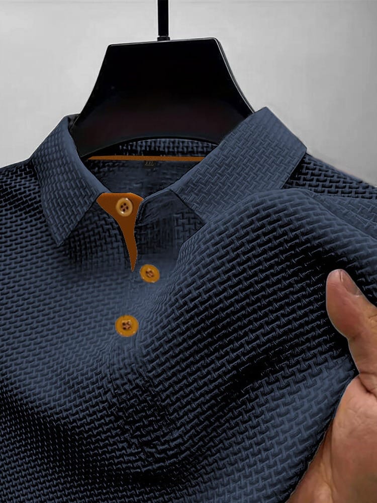 Men's Long Sleeve Collar Polo Shirt | Button