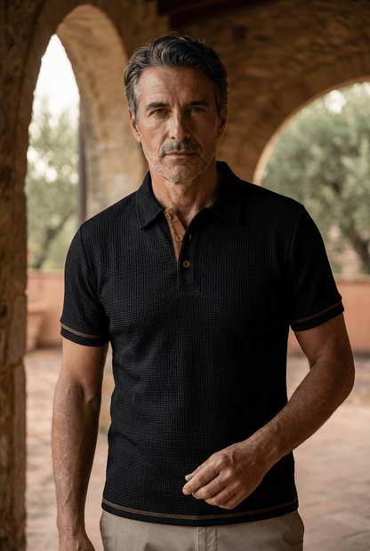 Men's Long Sleeve Collar Polo Shirt | Button