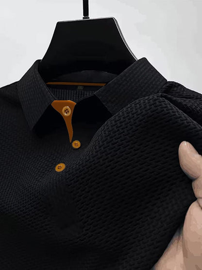 Men's Long Sleeve Collar Polo Shirt | Button