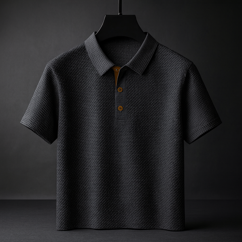 Men's Textured Knitted Polo | Short Sleeve