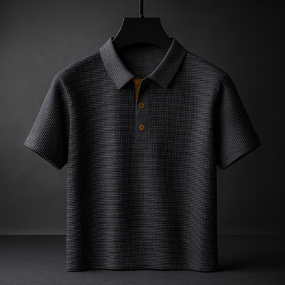 Men's Textured Knitted Polo | Short Sleeve