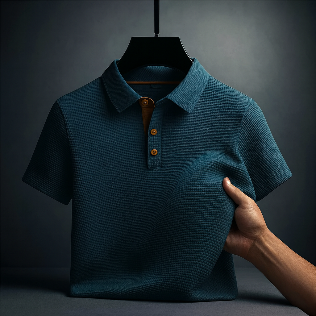 Men's Textured Knitted Polo | Short Sleeve