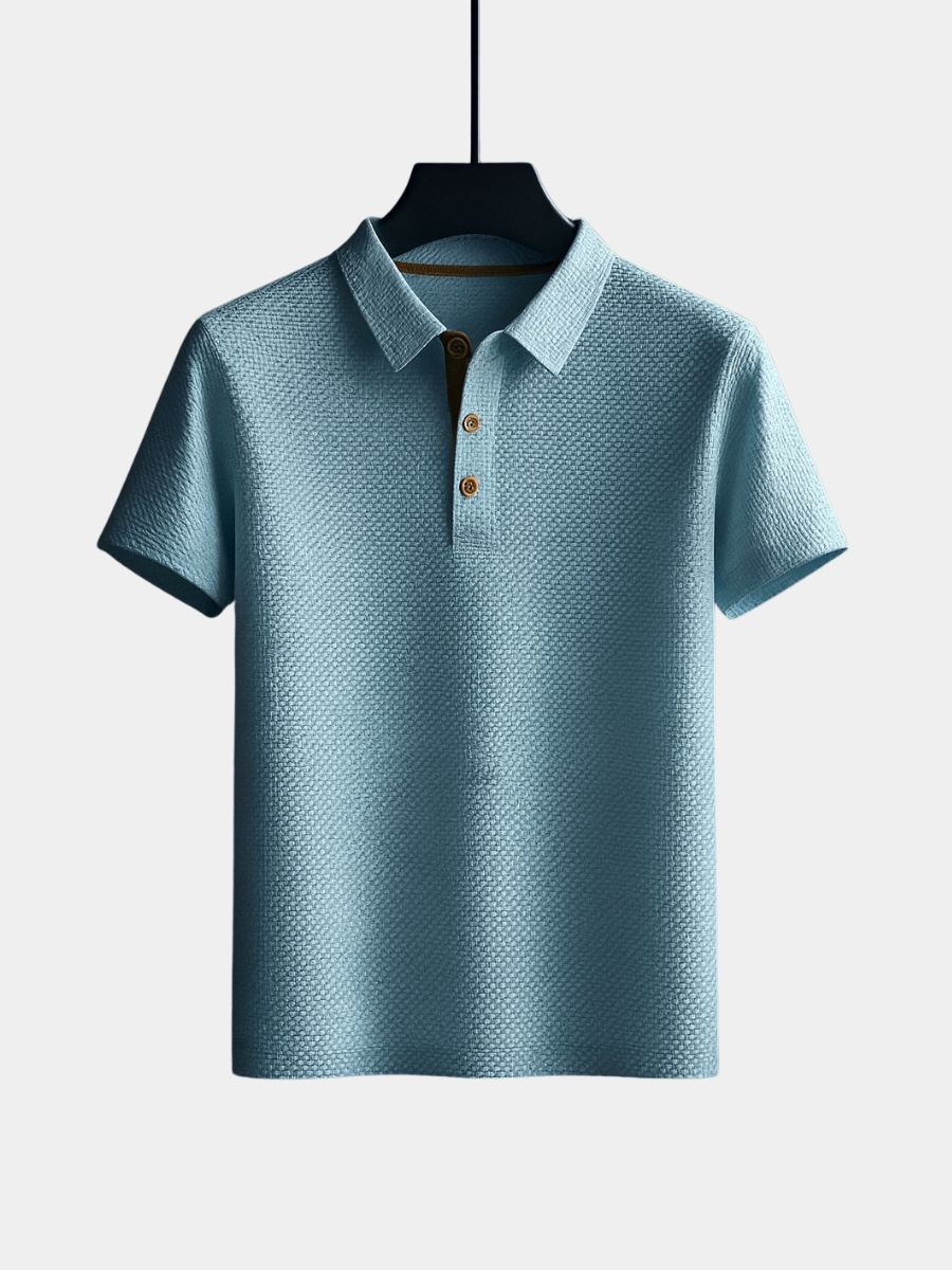 Men's Textured Knitted Polo | Short Sleeve