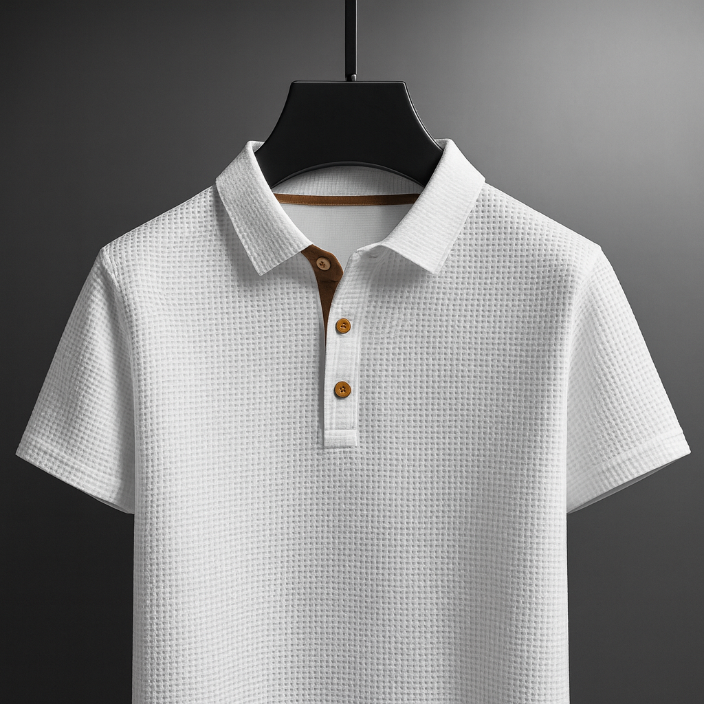 Men's Textured Knitted Polo | Short Sleeve