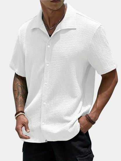 Men's Cuban Collar Shirt | Short Sleeve