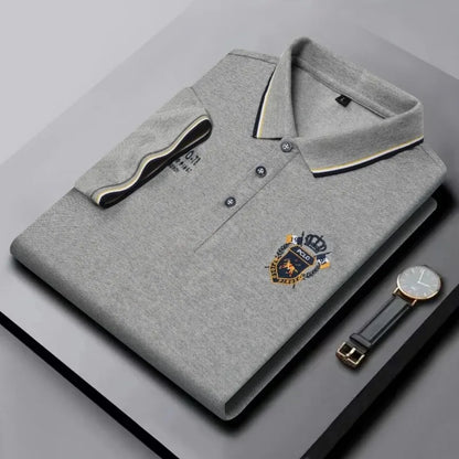 Men's Tipped Collar Embroidered Polo | Short Sleeve