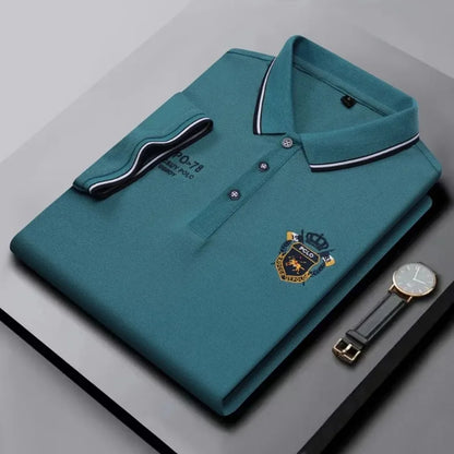 Men's Tipped Collar Embroidered Polo | Short Sleeve