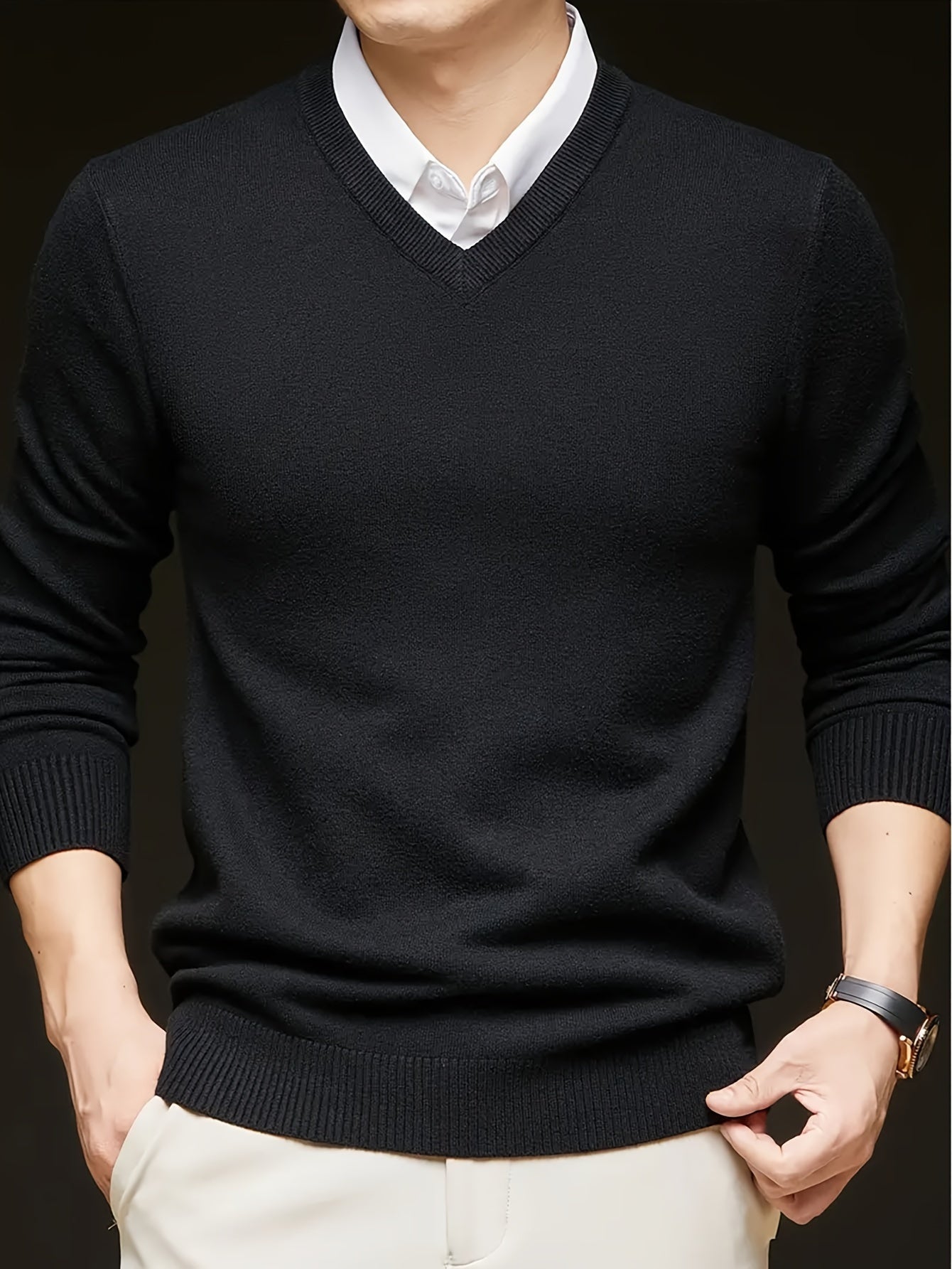 Men's V-Neck Jumper | Long Sleeve