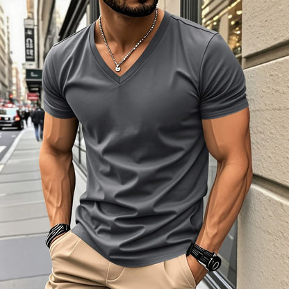 Men's V-Neck Plain T-Shirt | Slim Fit