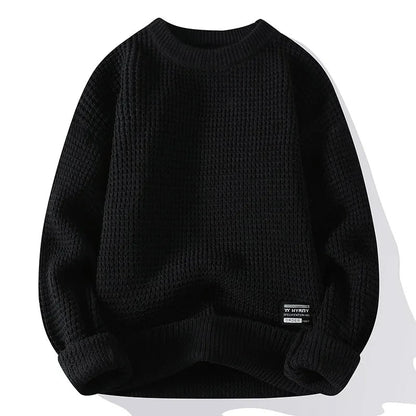 Men's Waffle Knit Jumper | Crew Neck
