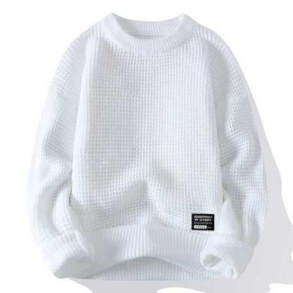 Men's Waffle Knit Jumper | Crew Neck