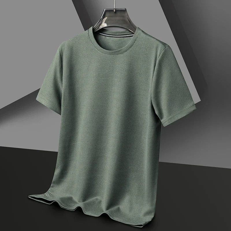 Men's Waffle Crew Neck T-Shirt | Short Sleeve