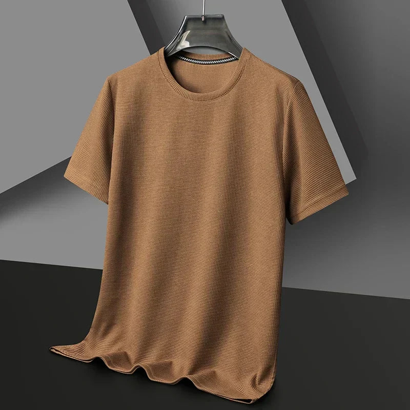 Men's Waffle Crew Neck T-Shirt | Short Sleeve
