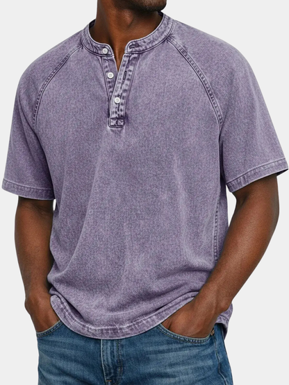 Men's Henley T-Shirt | Buttoned Neck