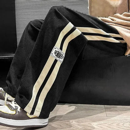 Men's Wide Leg Joggers | Side Stripe