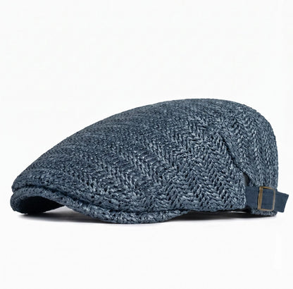 Men's Woven Flat Cap | Adjustable Fit