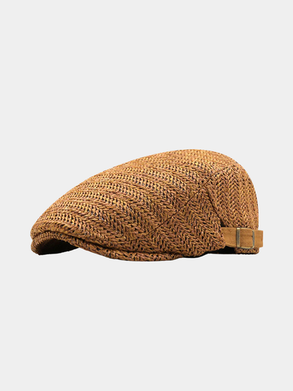 Men's Woven Flat Cap | Adjustable Fit