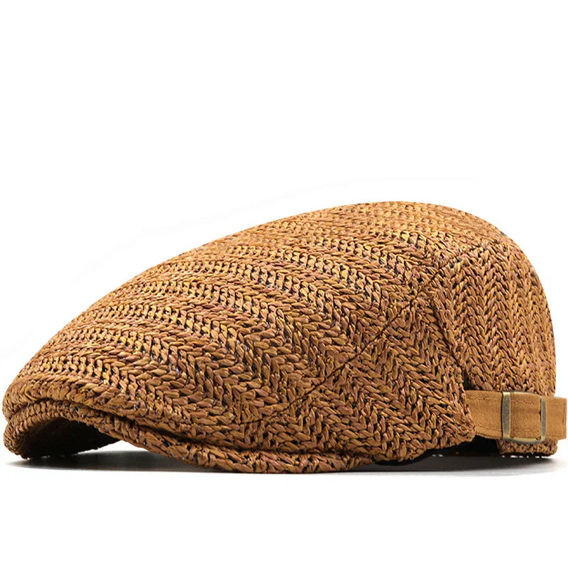 Men's Woven Flat Cap | Adjustable Fit