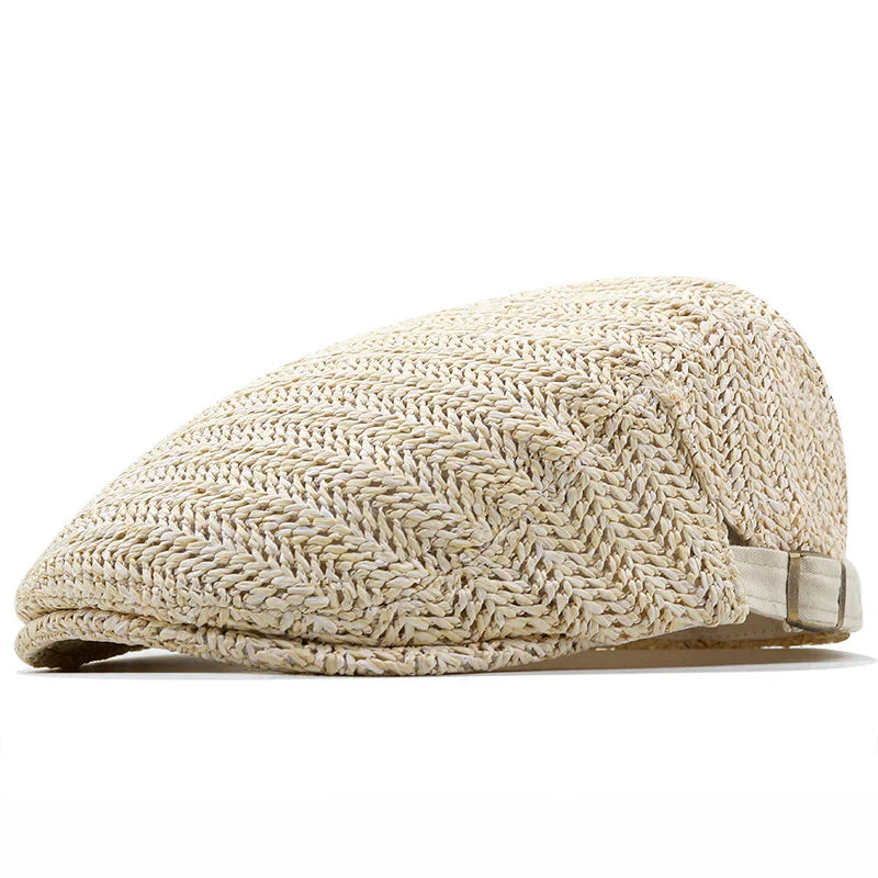 Men's Woven Flat Cap | Adjustable Fit