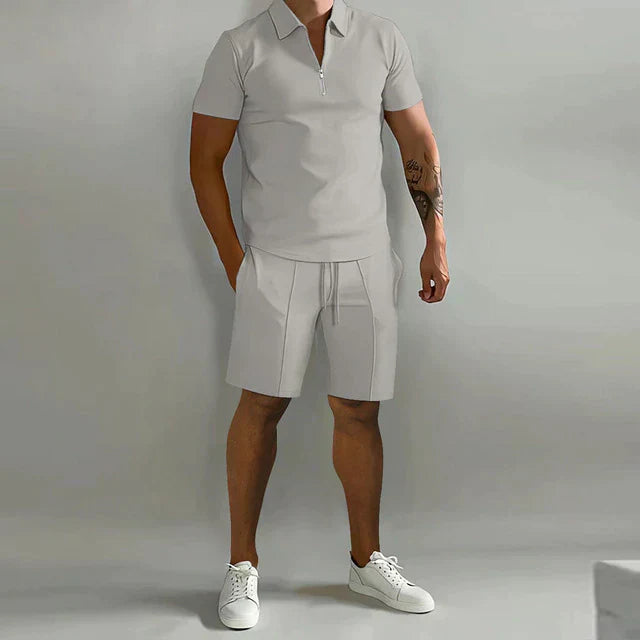 Men's Short Sleeve Polo Shirt | Zip Neck