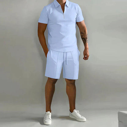 Men's Short Sleeve Polo Shirt | Zip Neck