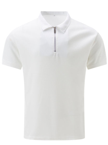 Men's Zip Neck Polo | Short Sleeve