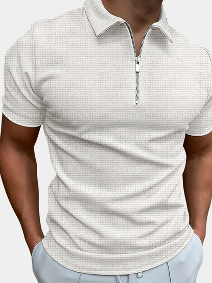 Men's Zip Neck Polo | Short Sleeve