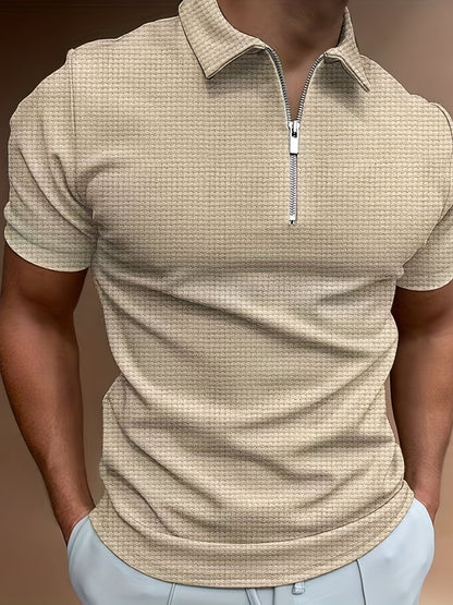 Men's Zip Neck Polo | Short Sleeve