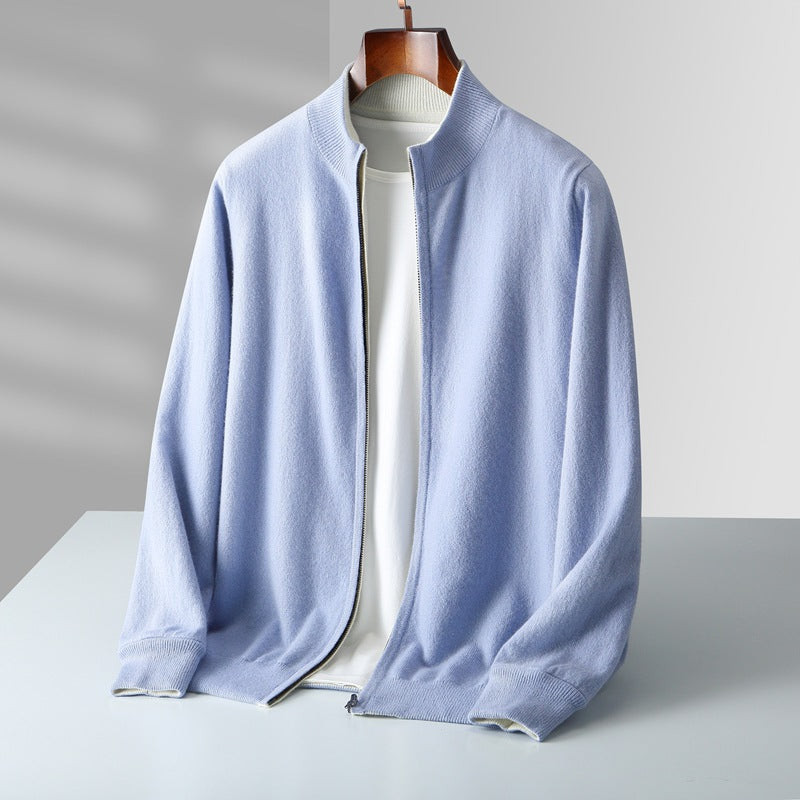 Men's Funnel Neck Zip Cardigan | Long Sleeve