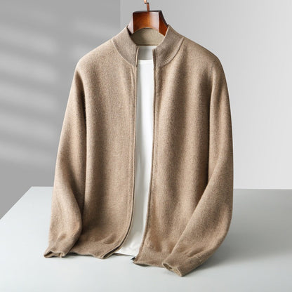 Men's Funnel Neck Zip Cardigan | Long Sleeve