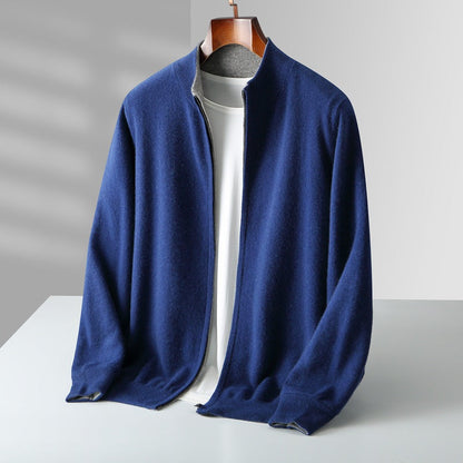 Men's Funnel Neck Zip Cardigan | Long Sleeve