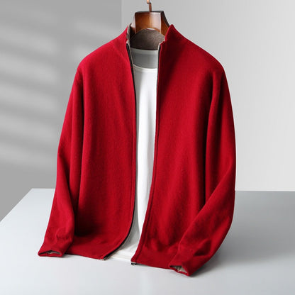 Men's Funnel Neck Zip Cardigan | Long Sleeve