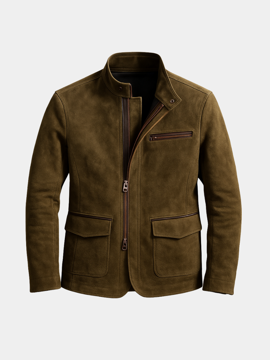 Men's Funnel Neck Zip Up Jacket | Slim Fit