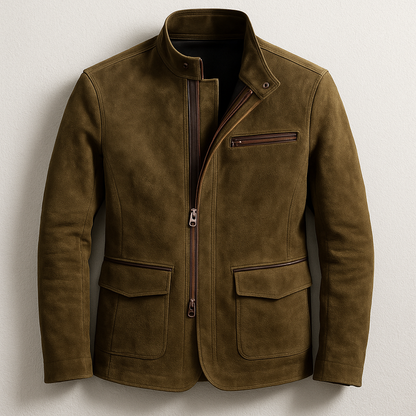 Men's Funnel Neck Zip Up Jacket | Slim Fit