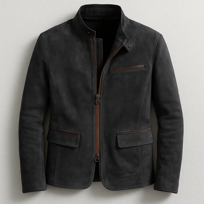 Men's Funnel Neck Zip Up Jacket | Slim Fit