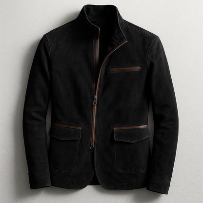 Men's Funnel Neck Zip Up Jacket | Slim Fit