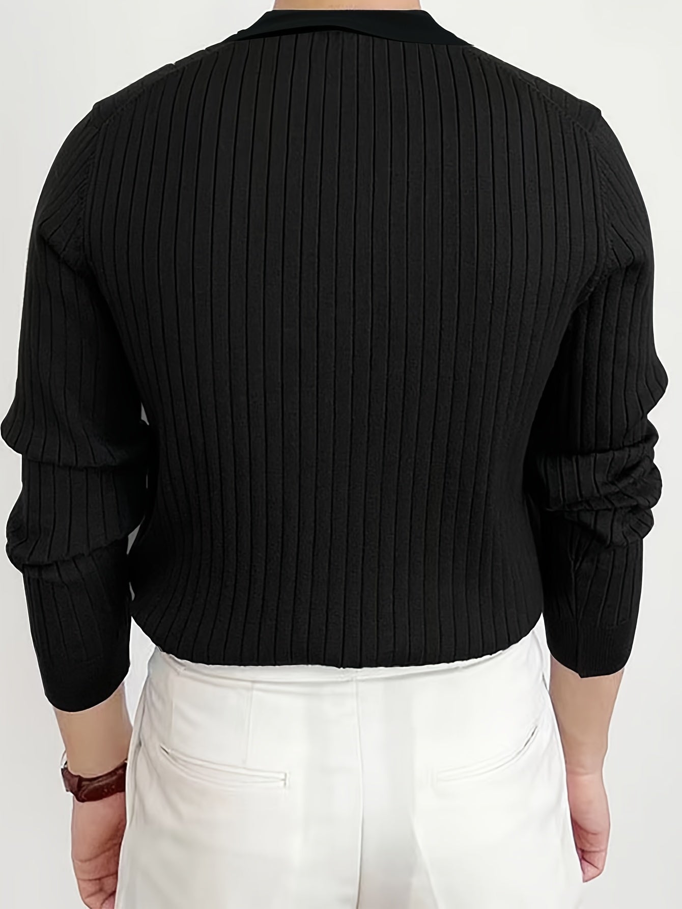 Montgomery Ribbed Polo Shirt | Long Sleeve